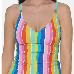 Bleu Rod Beattie Multi stripe Tankini Top - NWT Size 12
